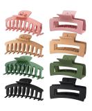 Large Hair Claw Clips 8 Pack: Strong Hold Rectangular & Square Styles for Thick Hair - Matte Warm Color Pink - Women's Hair Accessories - Buy Online on SooperMarket.com