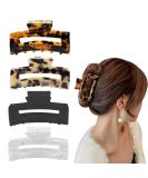 Aaiffey 4PCS Non-Slip Tortoise Hair Claw Clips | Stylish Leopard Hair Clamps for Strong Hold | Hair Styling Accessories for Women and Girls - Buy Online on SooperMarket.com