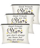 3-Piece Good Friend Gifts Cosmetic Bags for Women - Funny Long Distance Friendship, Birthday, Christmas & Moving Away Presents - Makeup Travel Cases for Best Friends, Soul Sisters (Stylish Design) - Buy Online on SooperMarket.com
