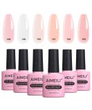 AIMEILI 8 in 1 Builder Nail Gel Set Sheer Color Builder Base Nail Strengthening Gel Nail Extension Glue Gel in a Bottle UV LED Gel Polish 6pcs X 10ml - Gift Kit 36 6-36 1.67 ml (Pack of 6) - Buy Online on SooperMarket.com