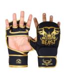 Beast Rage MMA Gloves for Men & Women - Adjustable Wrist Support Open Palm for Martial Arts Grappling and Sparring | S/M Gold - Buy Online on SooperMarket.com