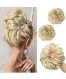 SARLA 2PCS Small Messy Hair Bun Scrunchies | Synthetic Updo Hair Extensions for Women - Ash Blonde - Buy Online on SooperMarket.com