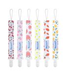 Smlpuame Baby Pacifier Chain Set - 6 BPA-Free Fabric Clips for Girls | Fits Most Pacifiers & Bite Toys | Ideal Baby Shower Gift (Fruit & Flower) - Buy Online on SooperMarket.com