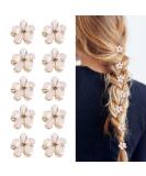 10 pieces of mini diamond hair clips small hair clips flower hair clips hair jewelry for women girls sweet mini-hair clips hair clips for photo everyday life party wedding (white) - Buy Online on SooperMarket.com