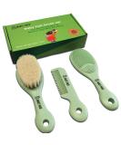 BRADYS HOUSE 3 Piece Baby Hair Brush & Comb Set - Soft Goat Bristle Hair-Brush, Silicone Bath Brush, Plastic Comb for Newborns, Infants, Toddlers & Kids - Buy Online on SooperMarket.com