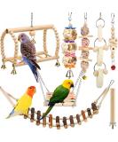 8 PC Colorful Bird Toys for Parrots Budgies Conures & Love Birds - Cage Swing & Hanging Bell - Buy Online on SooperMarket.com