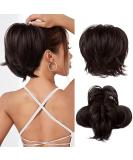 REECHO Hair Bun Claw Clip Messy Bun Hair Piece Short Ponytail Extension with Bendable Metal Wire Fake Bun Hair Pieces for Women - Dark Brown - Buy Online on SooperMarket.com