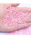1000Pcs Transparent AB Flat Back Nail Art Rhinestones | Mixed Sizes Crystals Gems for DIY Nail and Crafts Decorations | Light Pink AB - Buy Online on SooperMarket.com