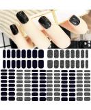 Glitter Street Black Nail Wraps - 8 Sheets (128 Pieces) Self-Adhesive Nail Art Strips for Women - Buy Online on SooperMarket.com