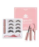 Magnetic Eyelashes Magnetic Eyeliner and Lashes Kit have Soft Reusable Waterproof Long Lasting 4 Pairs of 3D Magnetic Eyelashes Natural Look No Glue 1 - Buy Online on SooperMarket.com