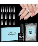 Tomicca Almond Medium Gel Nail Tips 120 pcs Professional Quality Full Cover Soft Gel Tips with Glue Set 12 Sizes for Salon Perfect Nails - Buy Online on SooperMarket.com