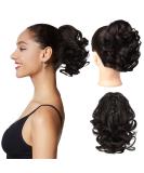 REECHO Ponytail Extension 9" Short Curly Wavy Claw Clip Pony tails Hair Extensions HP001 Hairpieces for Women - Black Brown - Buy Online on SooperMarket.com