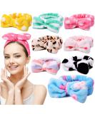 UMIKU 8 Pack Spa Headband for Women Facial Makeup Headband Soft Coral Fleece Cosmetic Headband for Women Girls Bow Hair Band Head Wraps for Washing Face Mask Spa Shower Gifts - Buy Online on SooperMarket.com