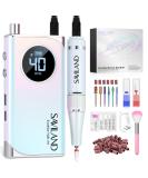 SAVILAND Professional Nail Drill for Acrylic Nails - 40000RPM Rechargeable Electric Nail File with 13 Drill Bits for Manicure & Pedicure - Sky Realm Aurora - Buy Online on SooperMarket.com