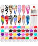 Saviland 36 Colors Gel Paint Nail Art Kit - French Ombre Spring Color Gel Polish Set with 15 Painting Brushes for DIY Nail Design & Salon Manicure - Buy Online on SooperMarket.com