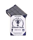 SILVER CUP Billiard CHALK - ONE DOZEN (Charcoal) - Buy Online on SooperMarket.com