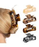 HAYHOI 4PCS Hair Claw Clips | Acrylic French Butterfly Jaw Clips Set | Leopard Print Hair Accessories for Women & Girls - Buy Online on SooperMarket.com