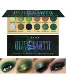 Olive Green Eyeshadow Palette | Black Green Multichrome | 12 Pigmented Shades for Smokey Green Brown Eye Makeup | Long Lasting Vegan Holiday Gift - Buy Online on SooperMarket.com