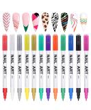 Gorvalin 12 Colors Nail Art Pens  3D Nail Polish Pens Nail Point Graffiti Dotting Liner Pen Sets Nail Art Painted Pen Drawing Nail Design Kit for Nail DIY Decoration - Buy Online on SooperMarket.com
