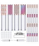 20 Pack Diamond Lip Gloss Tubes with Wand 5ml Empty Rhinestone Lip Gloss Containers Cute Lipgloss Bottles Crystal Lip Gloss Supplies Kit + 2pcs Syringes 5pcs Gift Bags + Labels for DIY Lip Gloss Base 4 Styles - Buy Online on SooperMarket.com