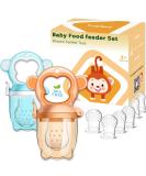 MICHEF Baby Food Feeder Fruit Pacifier (2 Pack) - Silicone Teething Toy with 6 Replaceable Pacifiers for Infant Feeding - Ideal Teether for Babies - Buy Online on SooperMarket.com