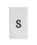 Avanti Monogram Embroidered Fingertip Towel | 100% Cotton | White/Gray | Small - Buy Online on SooperMarket.com