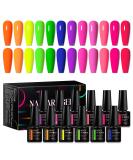 MEET ACROSS Neon Gel Nail Polish Set - 12pcs Fluorescent Colors for Spring & Summer - Perfect Halloween Nail Art - Buy Online on SooperMarket.com