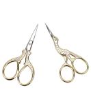 AQUEENLY Embroidery Scissors, Stainless Steel Sharp Stork Scissors for Sewing Crafting, Art Work, Threading, Needlework - DIY Tools Dressmaker Small Shears - 2 Pcs ( 3.6 Inches, Gold) - Buy Online on SooperMarket.com