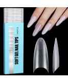 TOMICCA Long Oval French Edge Nail Tips - 240pcs Clear Matte False Nails for Acrylic Extensions | Half Cover Artificial Nails in 15 Sizes - Salon Quality - Buy Online on SooperMarket.com