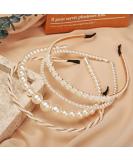 4 Pack Pearls Fashion Headbands,White Artificial Pearl Rhinestones Hairbands,Bridal Hair Hoop Party Wedding Hair Accessories for Women Girls - Buy Online on SooperMarket.com