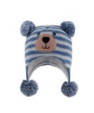 KAKU NANU Double Pom Pom Earflap Toddler Winter Hat - Fleece Lined Beanie for Boys and Girls 6-12 Months - Blue-Grey - Buy Online on SooperMarket.com
