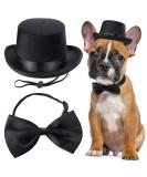Yewong 2 Pieces Pet Formal Accessories Set - Pet Top Hat with Pet Formal Necktie/Bowtie Birthday Party Gradation Halloween Costumes Accessories for Dog Cat (Black-A) - Buy Online on SooperMarket.com