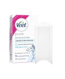 Veet pure cold wax strips for bikini zones and armpits - hair removal for sensitive skin - up to 28 days smooth skin - 8 double strips 16 single strips 16 pieces (1 Pack) - Buy Online on SooperMarket.com