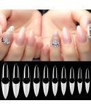 AORAEM Stiletto Nail Tips - 1000Pcs Acrylic False Nails Set with Bag (Short Clear+Natural) - Buy Online on SooperMarket.com