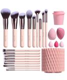 BS-MALL 18-Piece Makeup Brush Set with 5 Makeup Sponges & Holder Case - Buy Online on SooperMarket.com