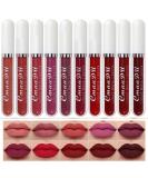 CmaaDU 10Pcs Liquid Matte Lipstick Set Lip Stick Stain Packs Matte for Dark Skin Women, Dark Red Mat Matt Long Lasting Original 24 Hour Matte lipstick lapiz labiales mate 24 horas originales mate 10 Count (Pack of 1) A-Set - Buy Online on SooperMarket.com