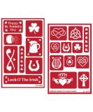 Armour Etch Over N Over Reusable Glass Etching Stencils - Irish Theme with Shamrock, Clover, Celtic Knot, Harp Designs - Buy Online on SooperMarket.com