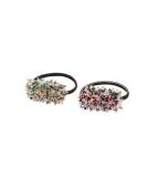 Handmade Crystal Rhinestone Hair Ties Set - Exquisite Ponytail Holders for Women and Girls - 2 PCS (Red and Green) - Buy Online on SooperMarket.com