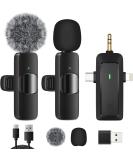 HMKCH Wireless Lavalier Microphone for iPhone Android Phone Camera Computer Laptop Professional Dual Lapel Mic with USB-C 3.5mm USB Plug for Video Recording Vlog YouTubeTikTok - Buy Online on SooperMarket.com
