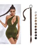 REECHO DIY Braid Ponytail Extension | Long Straight Synthetic Hair Wrap Around Ponytail in Dark Chocolate Brown - 34Inch | For Women -150g - Buy Online on SooperMarket.com