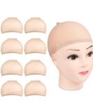 Wig Cap MORGLES 8 Pcs Natural Nude Stretchy Nylon Wig Caps with Elastics Bands Beige - Buy Online on SooperMarket.com