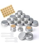 20 Pcs Empty Cosmetics Container Pots 3 Sizes Aluminium Tin Jars with Screw Lids Labels and Mini Spatula Sample Pots for Lip Balm Candle Making Cream Sample Powder Cosmetics (20ml 10ml 5ml) - Buy Online on SooperMarket.com