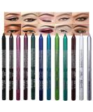 12Pcs Green Blue Brown White Colored Gel Glitter Eyeliner Pencils Pen Set Multicolor lapiz delineadores de colores para ojos contra el agua,Black Eye Liner Gel Pencil for Women Waterproof Smudge Proof 12 Count (Pack of 1)  - Buy Online on SooperMarket.com