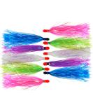 Fishing Jig Head Mylar Flash Teaser Tail Saltwater Lure Mix 10pcs - 0.34oz Sliding Weight Head Skirt Teaser in 5 Colors - Buy Online on SooperMarket.com