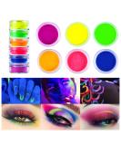 Neon Pigment Eyeshadow Powder - 6 UV Glow Colors for Bold Makeup | FindinBeauty Christmas Face & Body Art - Buy Online on SooperMarket.com