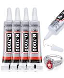 B-7000 Glue Clear for Rhinestone Crafts, Jewelry and Bead Adhesive B7000 Semi Fluid High Viscosity Glues for Clothes Shoes Fabric Cell Phones Screen Repair Metal Stone Nail Art Glass (4x15 ml/0.5 oz) 4x15 ML/ 0.5 oz - Buy Online on SooperMarket.com