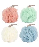 Fu Store 4-Pack Bath Sponges Shower Loofahs 50g Mesh Balls - Body Wash Accessories for Men and Women - 4 Solid Colors - Buy Online on SooperMarket.com