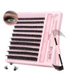 D.I.Y. Eyelash Extension Kit - 200pcs Individual Lash Clusters, D Curl Volume Cluster Lashes with Bond, Seal, Tweezers - Home Application | 80D Kit - Buy Online on SooperMarket.com
