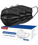 Buy 100 Pack Made in USA Black Disposable Face Masks - 3 Layer Medical Masks for Adults | Home Office Outdoor & School - Buy Online on SooperMarket.com