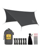 Wise Owl Outfitters Hammock Tarp, Hammock Tent - Rain Tarp for Camping Hammock - Camping Gear Must Haves w/Easy Set Up Including Tent Stakes and Carry Bag Standard (26 oz) Gray - Buy Online on SooperMarket.com